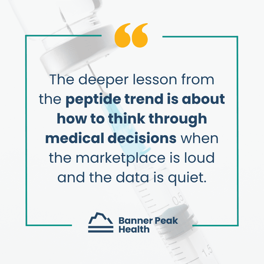 Quote: Peptide Therapy: A Doctor’s Warning About the Gray-Market Trend